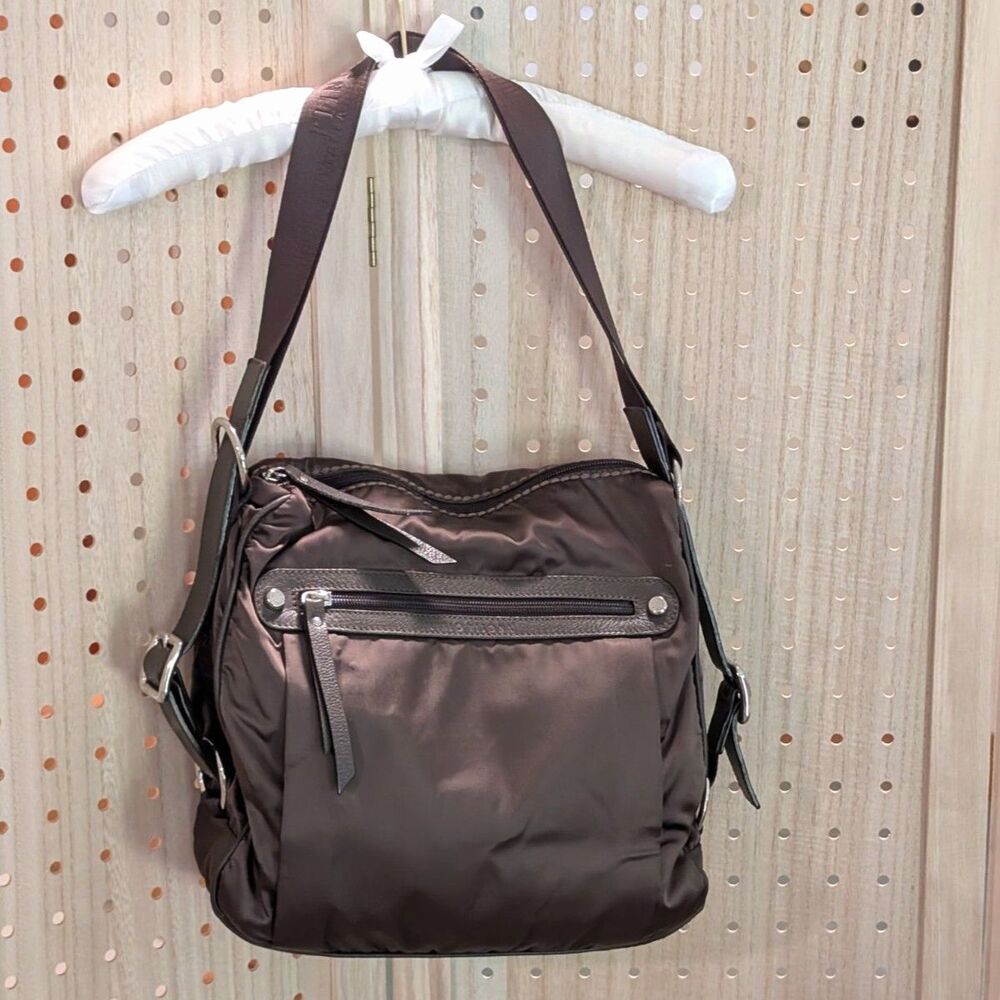 PLINIO VISONA Brown Satin Bag - Designer Handbag Purse - Made in Italy